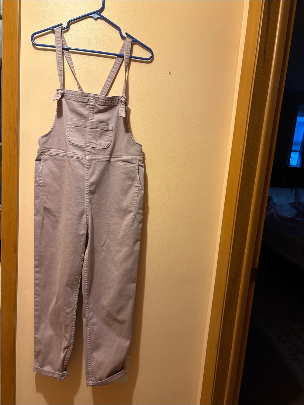 Anthropologie Mauve Denim Overalls with Adjustable Straps